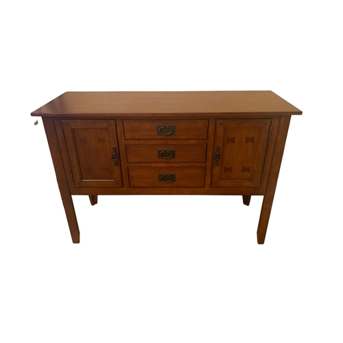 224 - As New Hardwood 2 Door 3 Drawers Sideboard 
138cm W 50cm D 92cm H