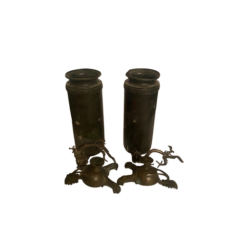 258 - Oriental Bronze Style Vases