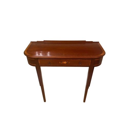 271 - Fabulous Quality Edw Style Inlaid Mah Slimline Side Table / Console Table 
82cm W 32cm D 76cm H