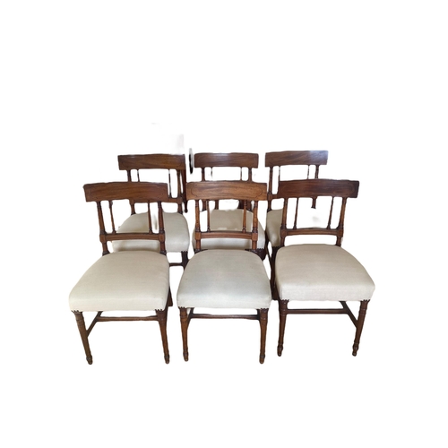 370 - Fully Restored Set of 6 Georgian Inlaid Mah Dining Room Chairs