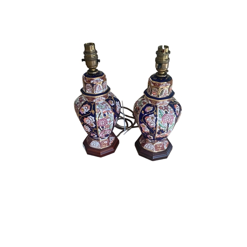 374 - Pair of Masons Table Lamps,  30cm H