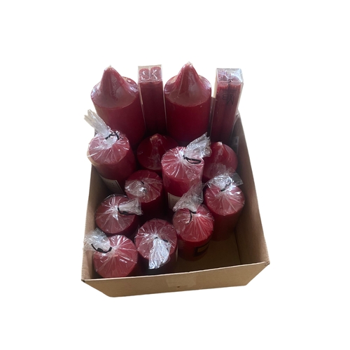 406 - Misc Box of  Pillar Candles