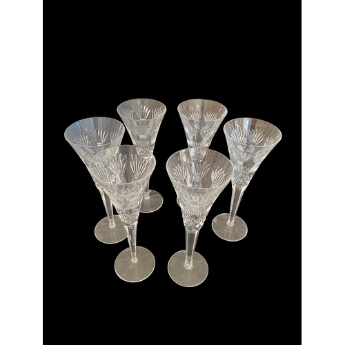 81 - Set of 6 Waterford Crystal Millennium Champagne Flutes