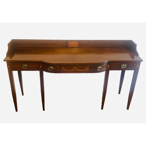 121 - Absolutely Stunning Edw Inlaid Mah 6 Leg 3 Drawer Bowfront Server / Console Table 
183cm W 54cm D 10... 