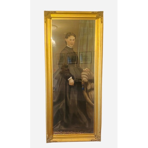 133 - Fabulous Vict Gilt Framed Vertical Portrait of a Lady 
Including Frame 70cm x 160cm L