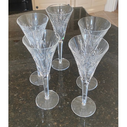 80 - Set of 5 Waterford Crystal Millennium Champagne Flutes