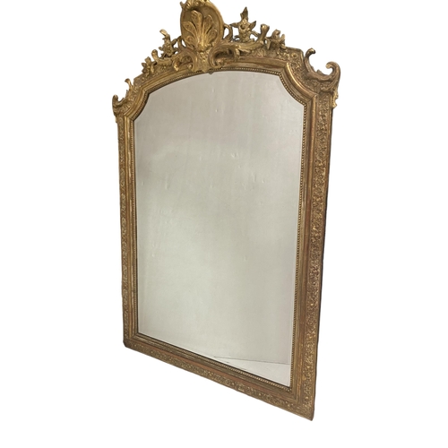 130 - Very Elegant 19C French Gilt Overmantle / Console Mirror