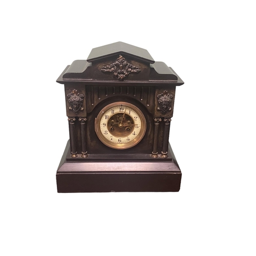 46 - Vict Slate Mantel Clock