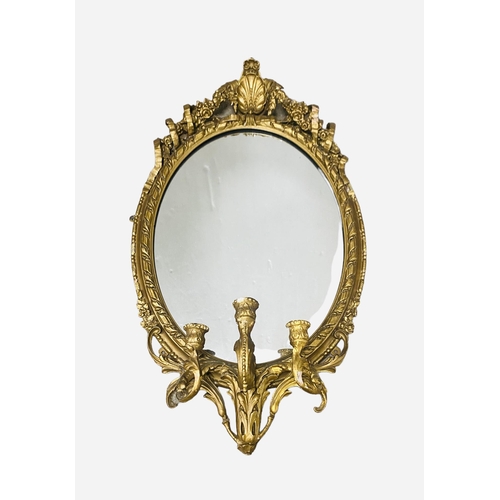 54 - 19C Gilt Girandole Mirror 
54cm W x 95cm