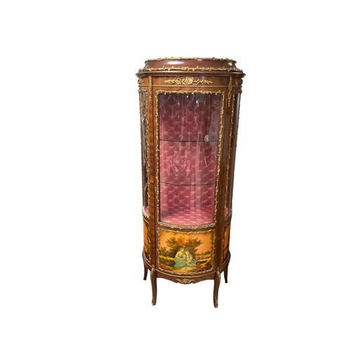 132 - Elegant French Ormolu Mount Vitrienne Cabinet