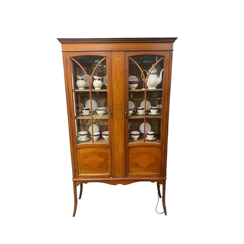 18 - Edw Inlaid Mahogany  Display Cabinet
197cm W 33cm D 171cm H