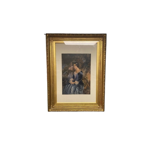 45 - Attractive Vict Portrait of Lady in Heavy Gilt Frame 
Including Frame 53cm W x 71cm