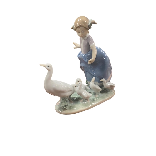 85 - Lladro Figure of Girl & Geese