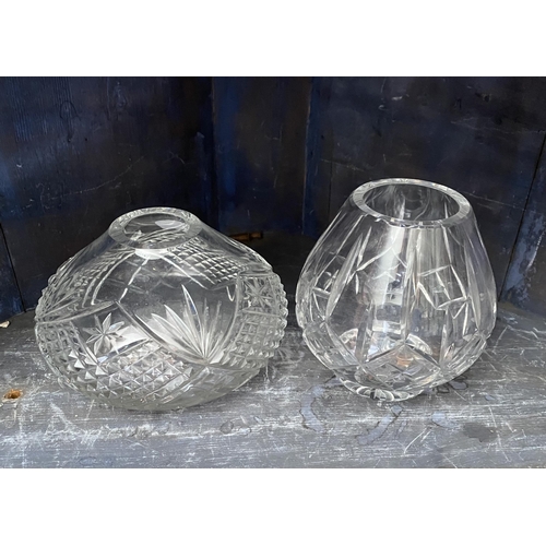 102 - 2 Cut Glass Vases