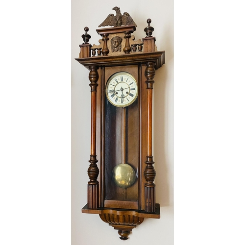 104 - Excellent Quality Mahogany Vict Vienna Clock