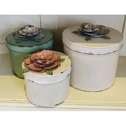 11 - 3 Graduated Hand Painted Tins