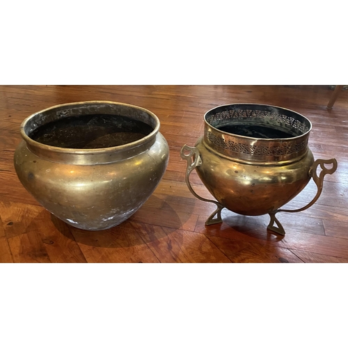 13 - 2 19C Brass Jardinieres