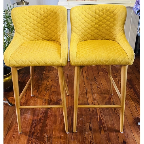 29 - Set of 4 Upholstered High Stools