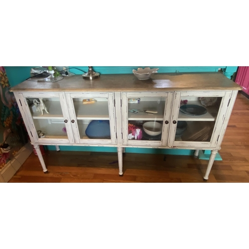 34 - 4 Door Hand Painted Display Cabinet 
160cm W 40cm D 87cm H