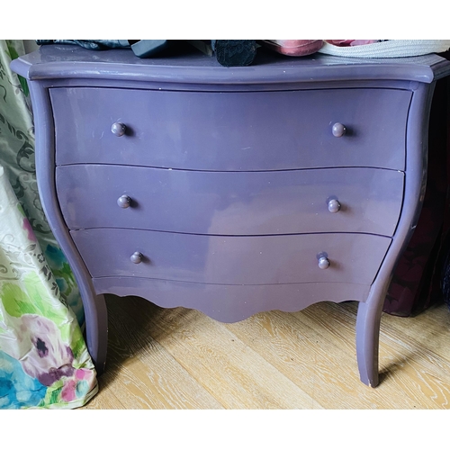 38 - Purple 3 Drawer Chest 
80cm W 40cm D 84cm H