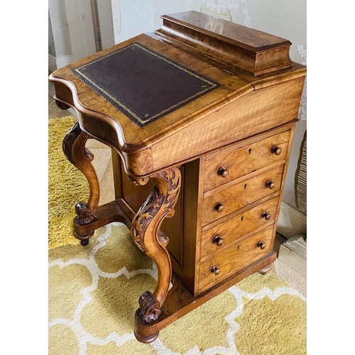 45 - Stunning Quality Early 19C Burr Walnut Davenport 
55cm W 55cm D 85cm H