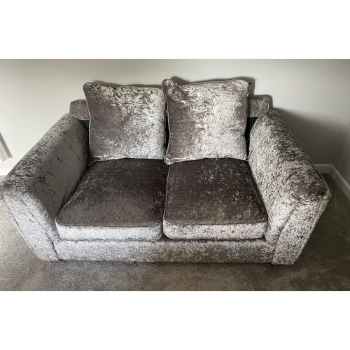 51B - Silver Velvet 2 Seater Couch