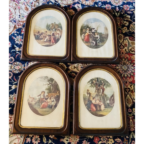 56 - Set of 4 Dome Framed OLd Style Prints