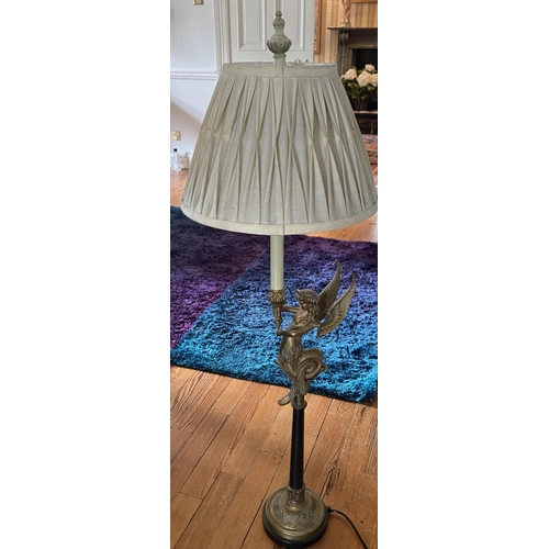 90 - Brass & Metal Table Lamp in the form of Sea Lady 
102cm H