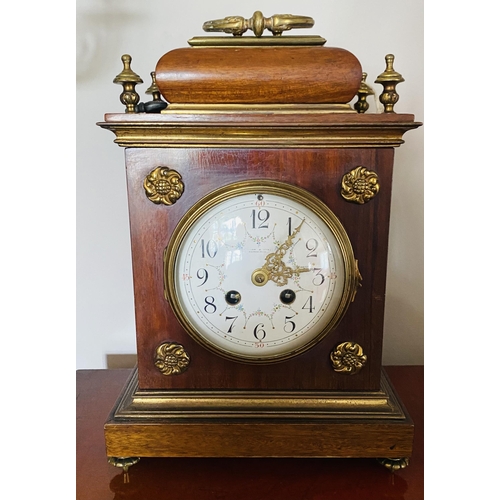 91 - Early 19C Mantel Clock 
22cm W 14cm D 33cm H