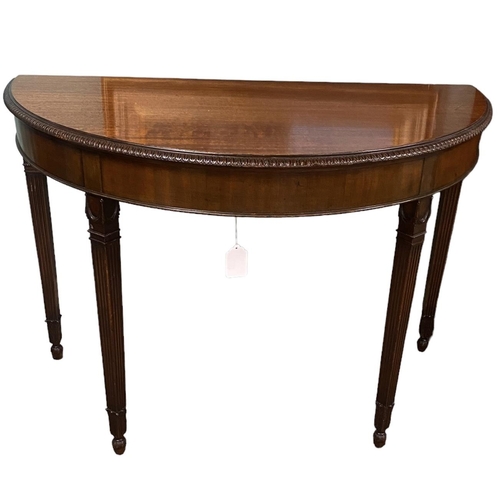 49 - Quailty Mahogany Demi Lune Console Table 
122cm W 61cm D 84cm H