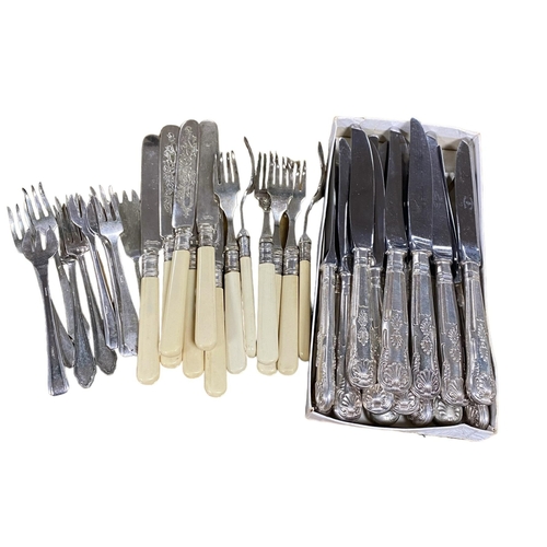 17 - Selection of Bone Hnadled Butter Forks & Knives