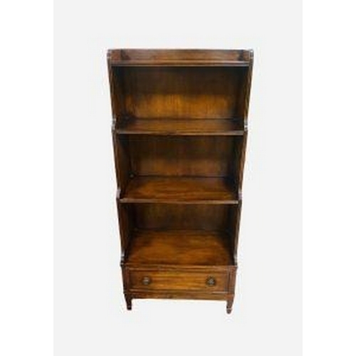 34 - Slimline Mahogany Waterfall Bookcase 
61cm W 36cm D 135cm H