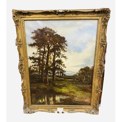 6 - 19C Gilt Framed Oil on Heavy Canvas 'Landscape Scene' 
Including Frame 71cm x 90cm