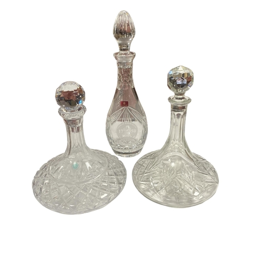 2 - 2 Ships Decanters plus 1 Inscribed Decanter