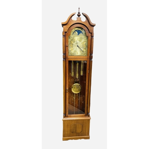 39 - Mahogany  Brass Style Grandfather Clock