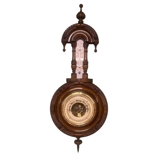 81 - Vict Walnut Banjo Barometer 
20cm x 47cm