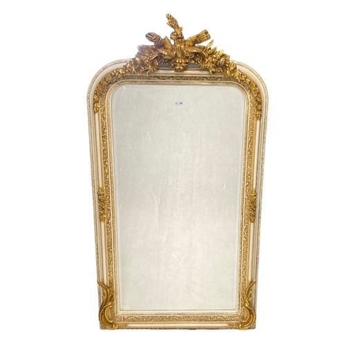 37 - Cream & Gilt Bevelled Console Mirror 
85cm W x 162cm H