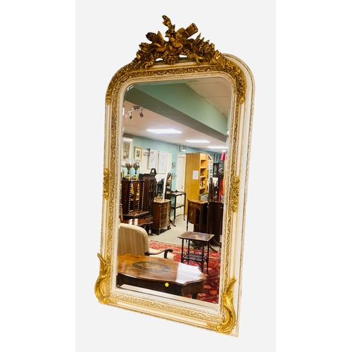 30 - Cream & Gilt Bevelled Console Mirror 
85cm W x 162cm H