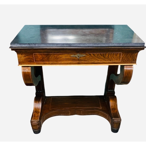 39 - Fabulous Quality 19C Inlaid Rosewood Empire Marble Top Console Table 
84cm W 44cm D 82cm H