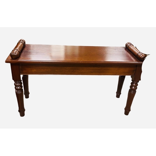 407 - Quality Vict Style Mahogany Bench 
90cm W 30cm D 50cm H