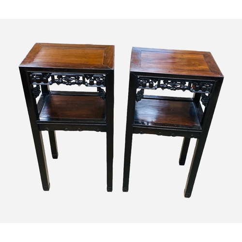 415 - A pair of late 19th Century Chinese Hardwood Tables
41cm W 31cm D 80cm H