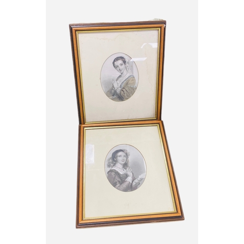 426 - Pair of Mahogany Framed Portraits