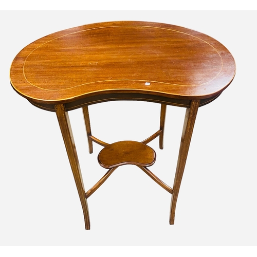 433 - Edw Inlaid Mahogany Kidney Shaped Occasional Table 
62cm W 38cm D 73cm H