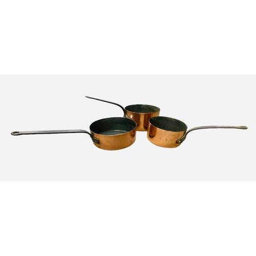 435 - 3 Vict Copper Saucepans