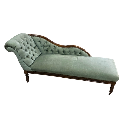 443 - Late Vict Chaise Lounge 
167cm W 57cm D 75cm H