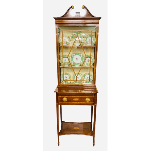 80 - Absolute Stunning Quality Edw Inlaid Mahogany  Slimline Display Cabinet 
61cm W 42cm D 207cm H