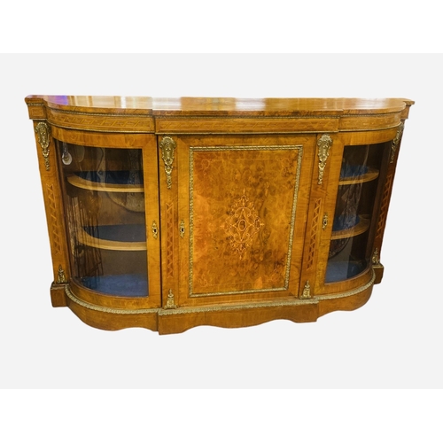 245 - Rare Quality Inlaid Walnut Bow Sided Breakfront Credenza 
183cm W 40cm D 104cm H