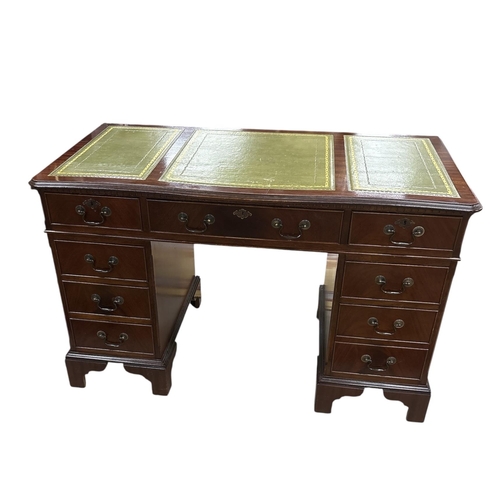 238 - Mahogany Twin Pedestal Leather Top Desk 
123cm W 63cm D 78cm H