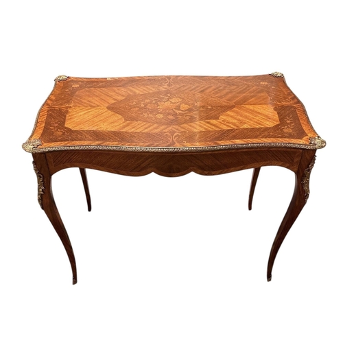 248 - Stunning Quality French Ormolu Mounted Inlaid Library Table 
100cm W 60cm D 76cm H