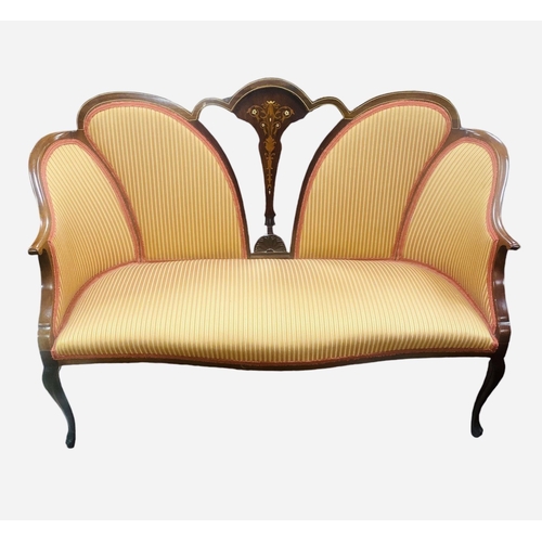 255 - Newly Upholstered Edw Inlaid Mahogany  Butterfly Couch
132cm W 56cm D 89cm H